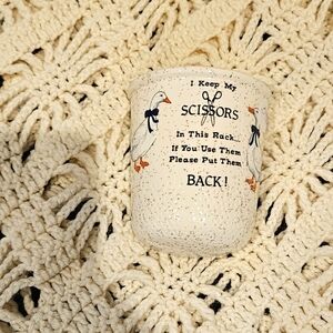 Country Goose Thimble Scissors Holder